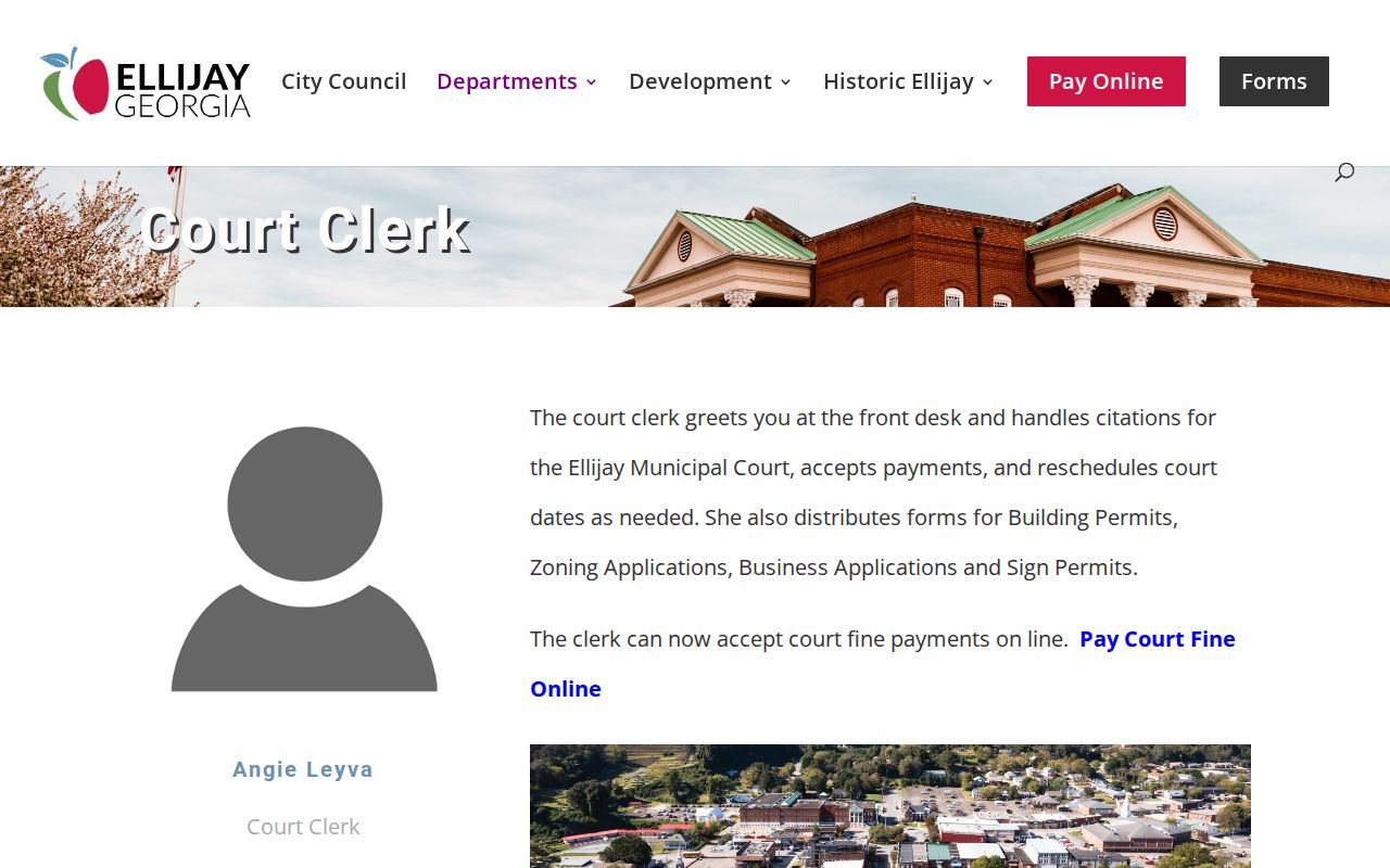 Gilmer County arrest warrant routing through the Ellijay court clerk