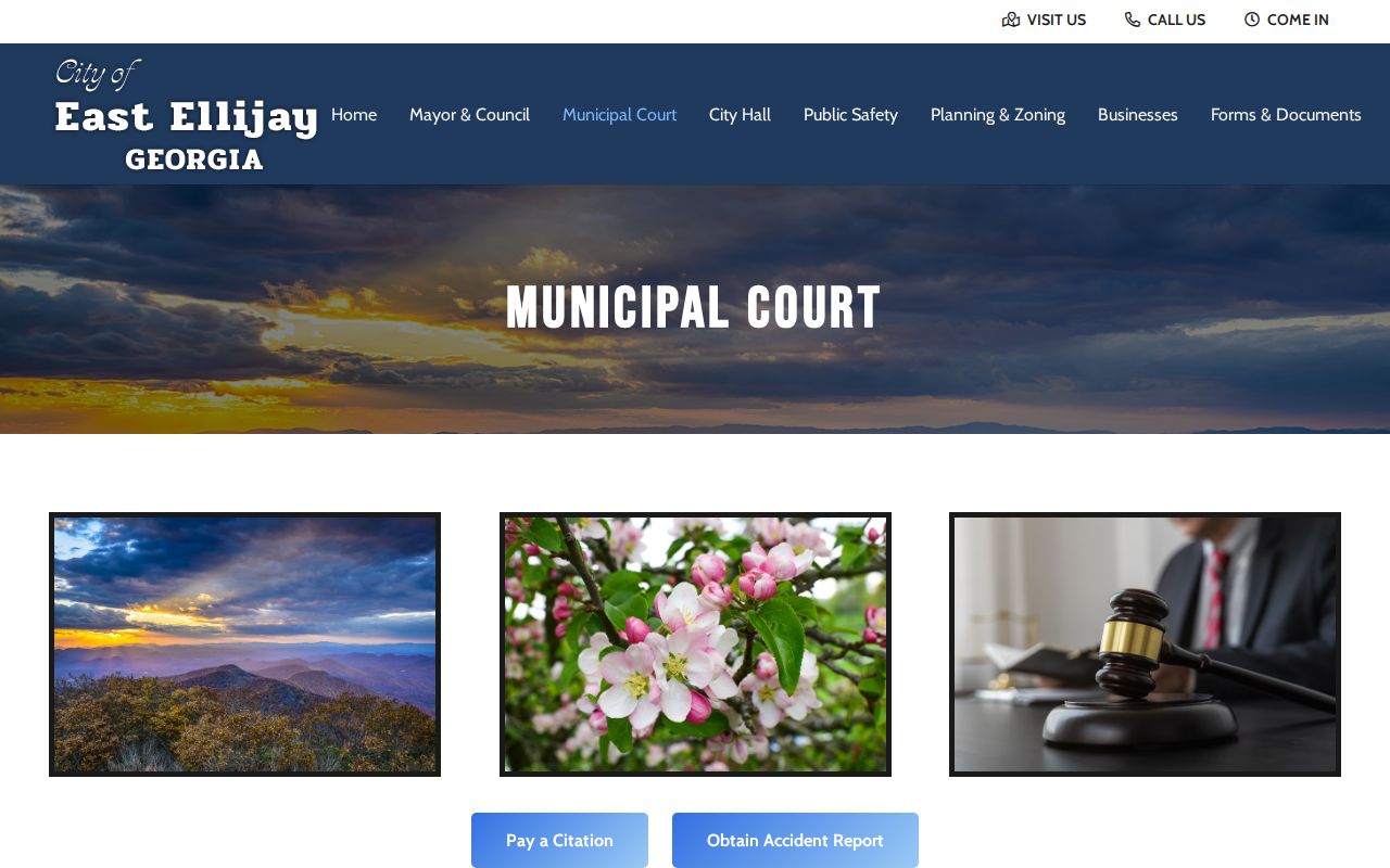 East Ellijay warrant records municipal court contact